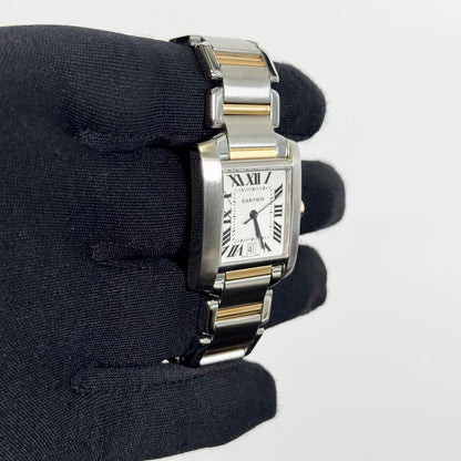 Cartier Tank Francaise Stainless Steel 32mm White Dial Watch Ref# W51005Q4 - Happy Jewelers Fine Jewelry Lifetime Warranty