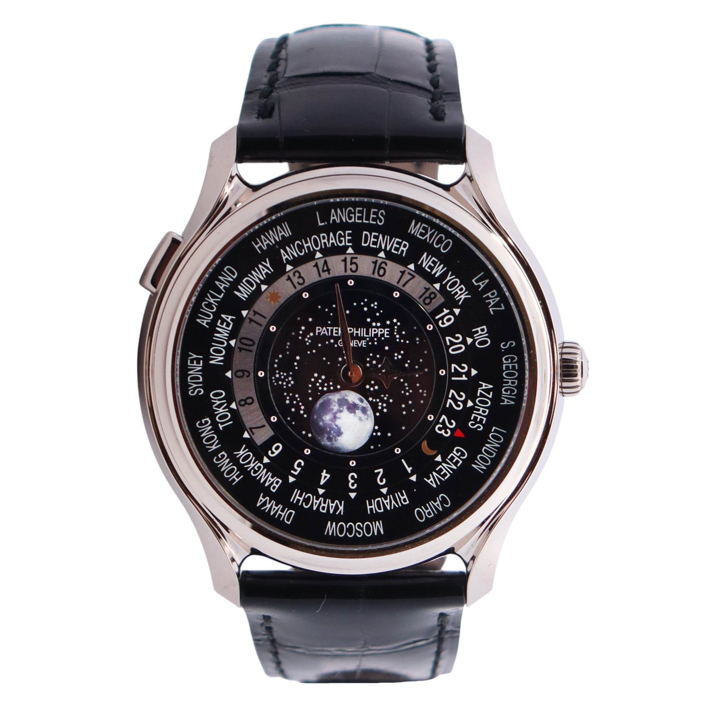 Patek Philippe World Time 40mm Black Dial Watch Ref# 5575G-001