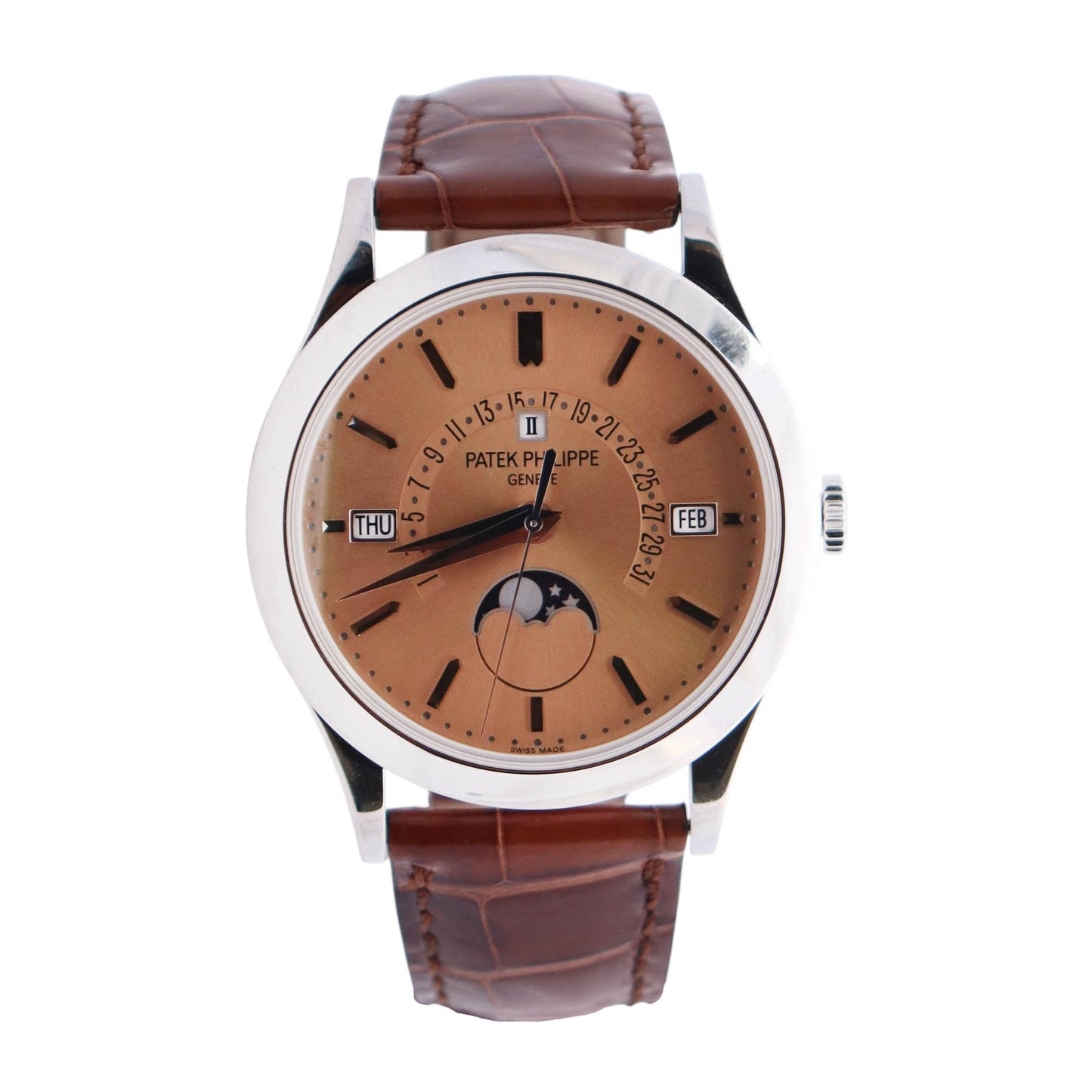 Patek Philippe Perpetual Calendar 39.5mm Salmon Dial Watch Ref# 5496P-014