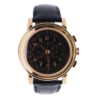 Patek Philippe Complications 42mm Black Dial Watch Ref# 5070J-001 - Happy Jewelers Fine Jewelry Lifetime Warranty