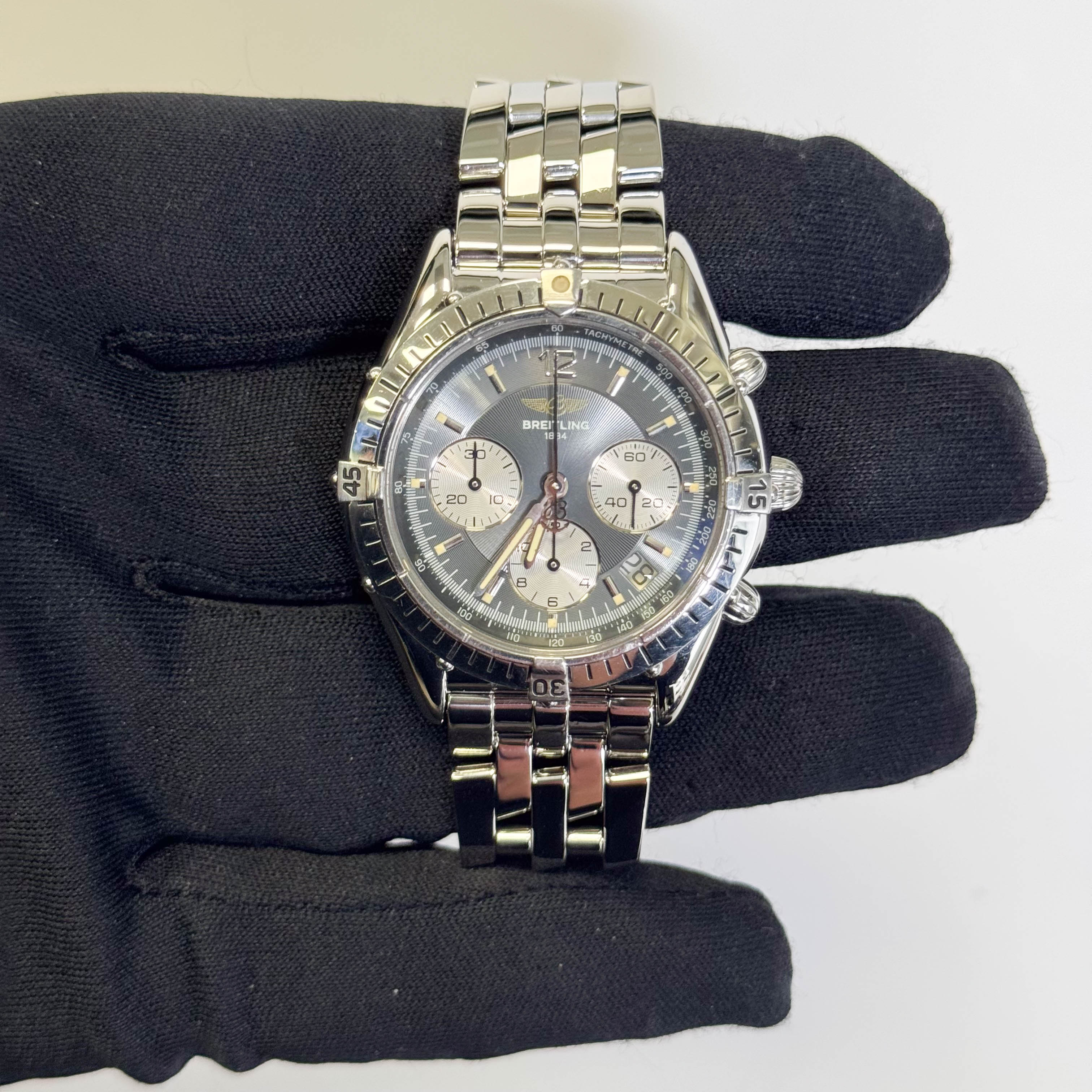 Breitling Bentley 37mm Silver Dial Watch Ref# A30012 - Happy Jewelers Fine Jewelry Lifetime Warranty