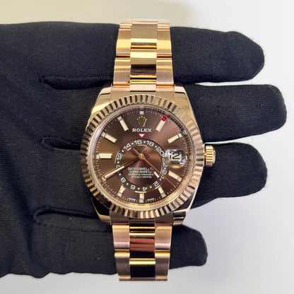 Rolex Sky-Dweller 42mm Chocolate Dial Watch Ref# 326935 - Happy Jewelers Fine Jewelry Lifetime Warranty
