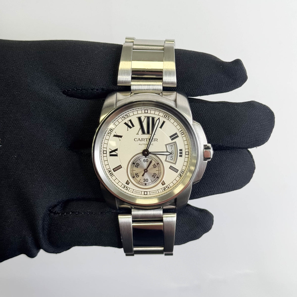 Cartier Calibre De 42mm Silver Dial Watch Ref# W7100015