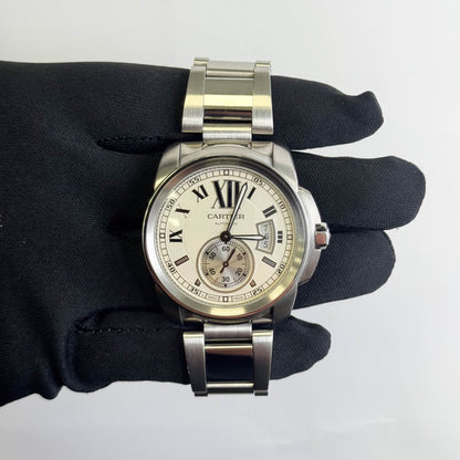 Cartier Calibre De 42mm Silver Dial Watch Ref# W7100015