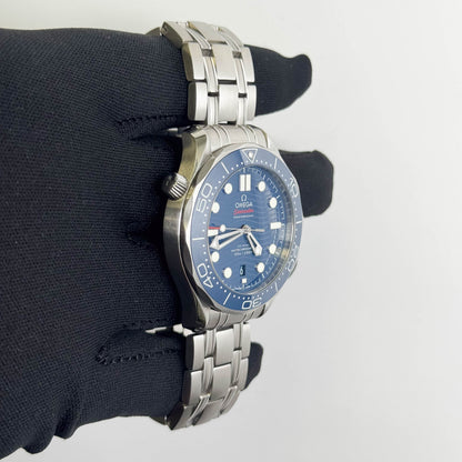 Omega Seamaster 42mm Blue Wave Dial Watch Ref# 210.30.42.20.03.001