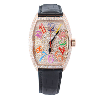 Franck Muller Cintree 35mm Pave Dial Watch Ref# 7851 SC D CD COL DR - Happy Jewelers Fine Jewelry Lifetime Warranty