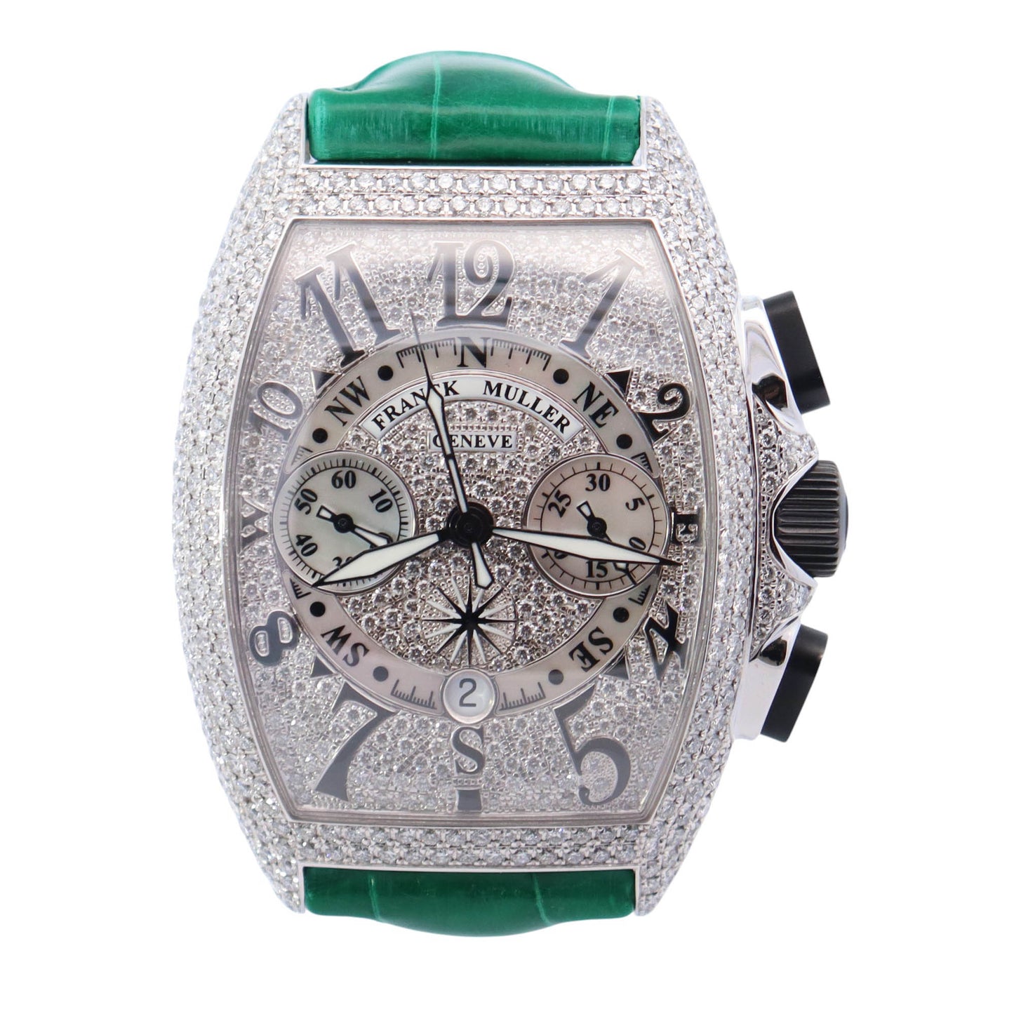 Franck Muller Cintree 41mm Pave Dial Watch Ref# 8080 CC AT MAR D6 CD