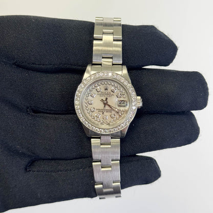 Rolex Oyster Perpetual Date 26mm MOP Dial Watch Ref# 69160 - Happy Jewelers Fine Jewelry Lifetime Warranty