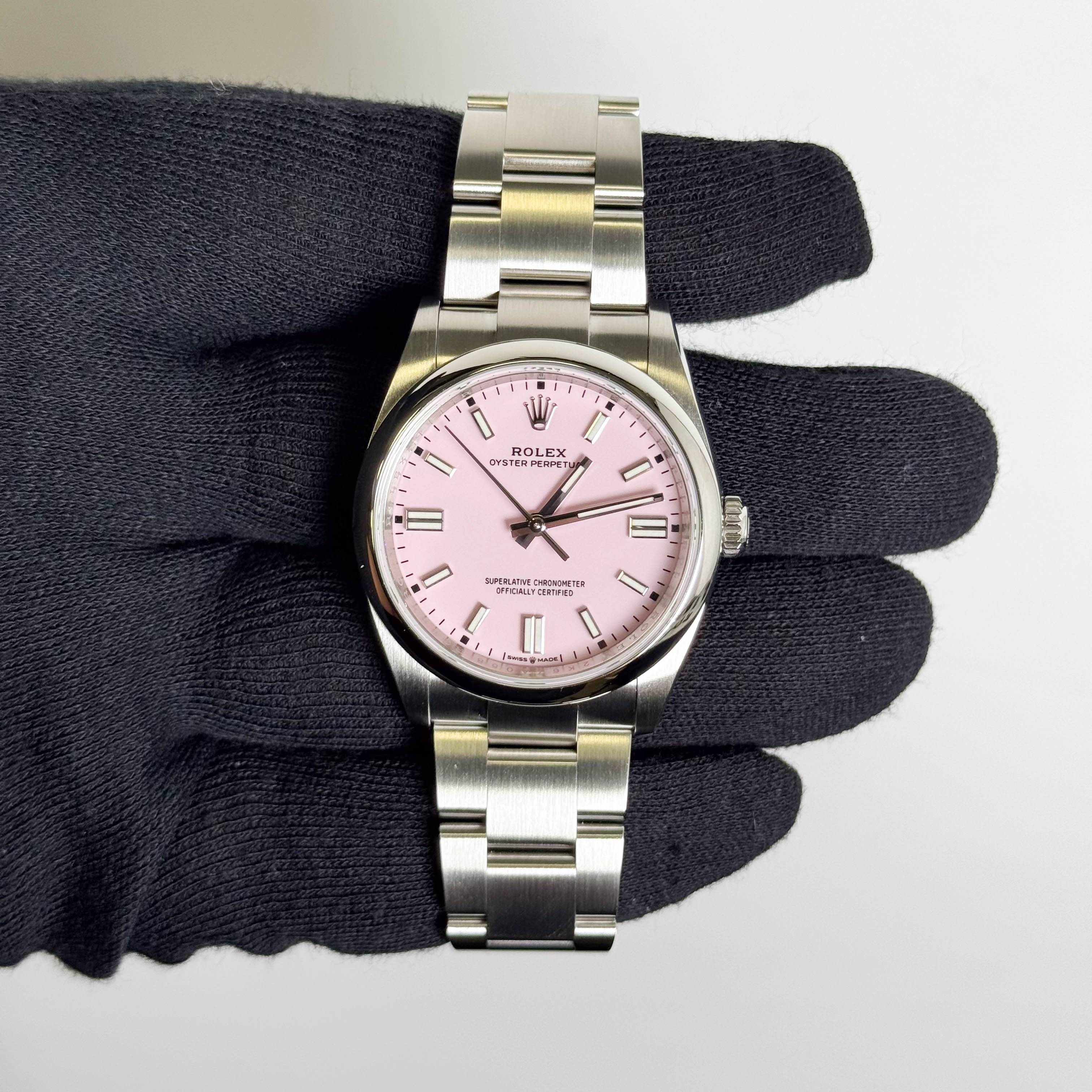 Rolex Oyster Perpetual 36mm Pink Dial Watch Ref# 126000