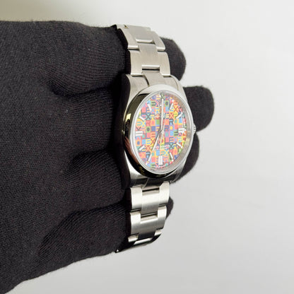 Rolex Oyster Perpetual 36mm 100th Anniversary Multicolored Jubilee Motif Dial Watch Ref# 126000