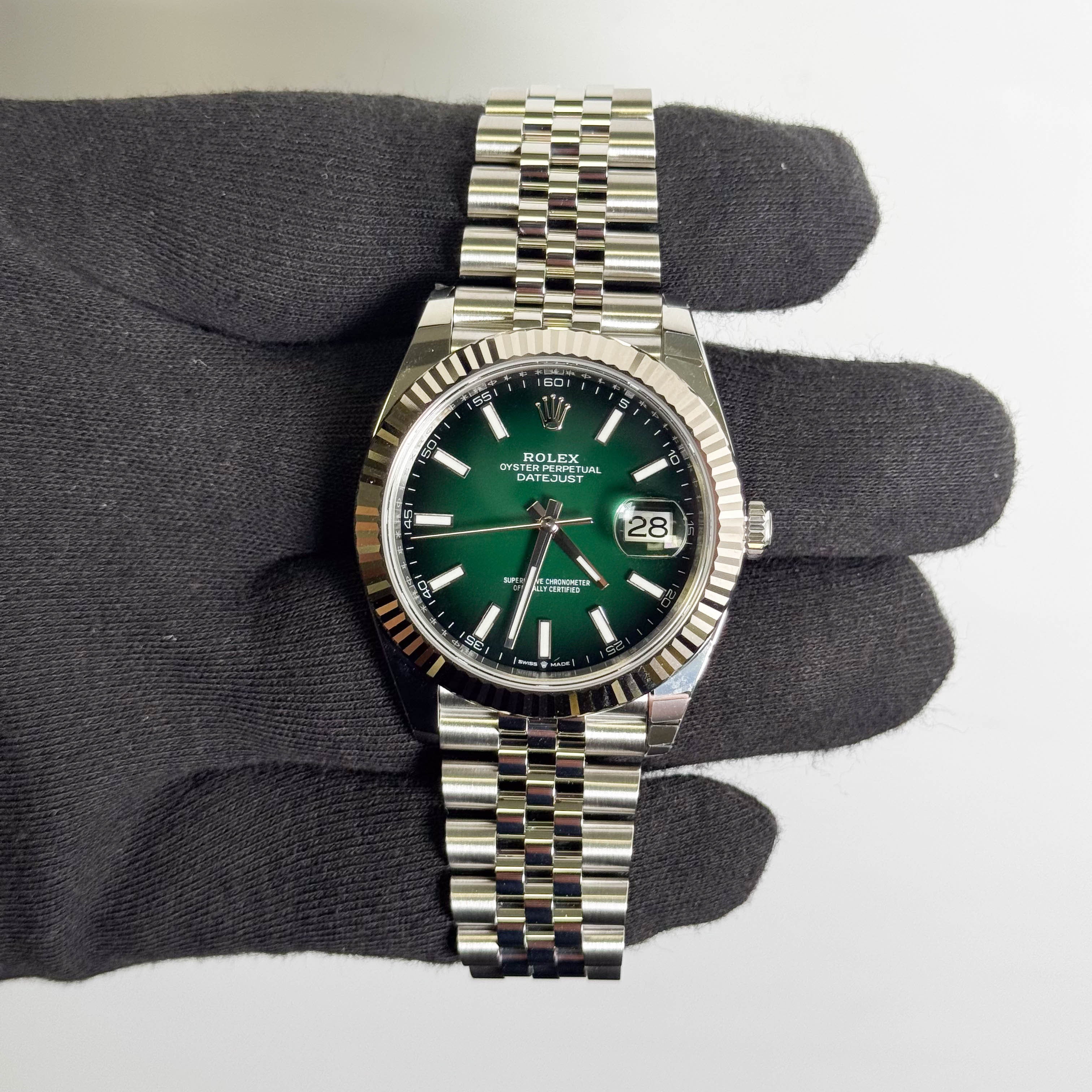 Rolex Datejust 41mm Ombre Green Dial Watch Ref# 126334