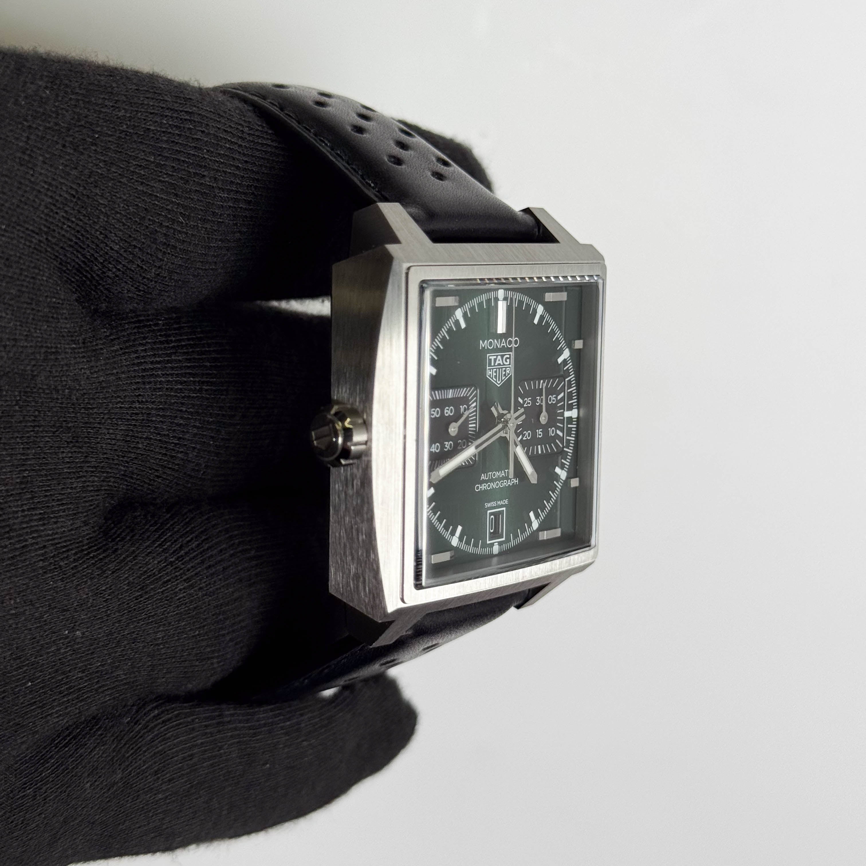 Tag Heuer Monaco 39mm Green Dial Watch Ref# CDW2180.FC8360