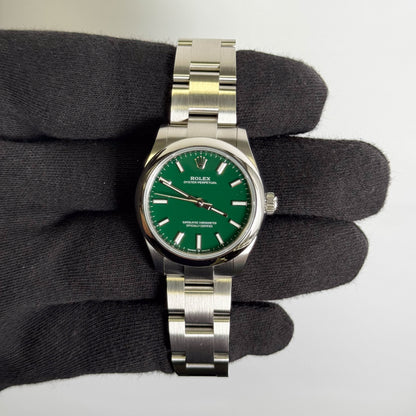 Rolex Oyster Perpetual 31mm Green Dial Watch Ref# 277200