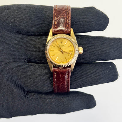 Rolex Oyster Perpetual 24mm Champagne Watch Ref# 67197 - Happy Jewelers Fine Jewelry Lifetime Warranty