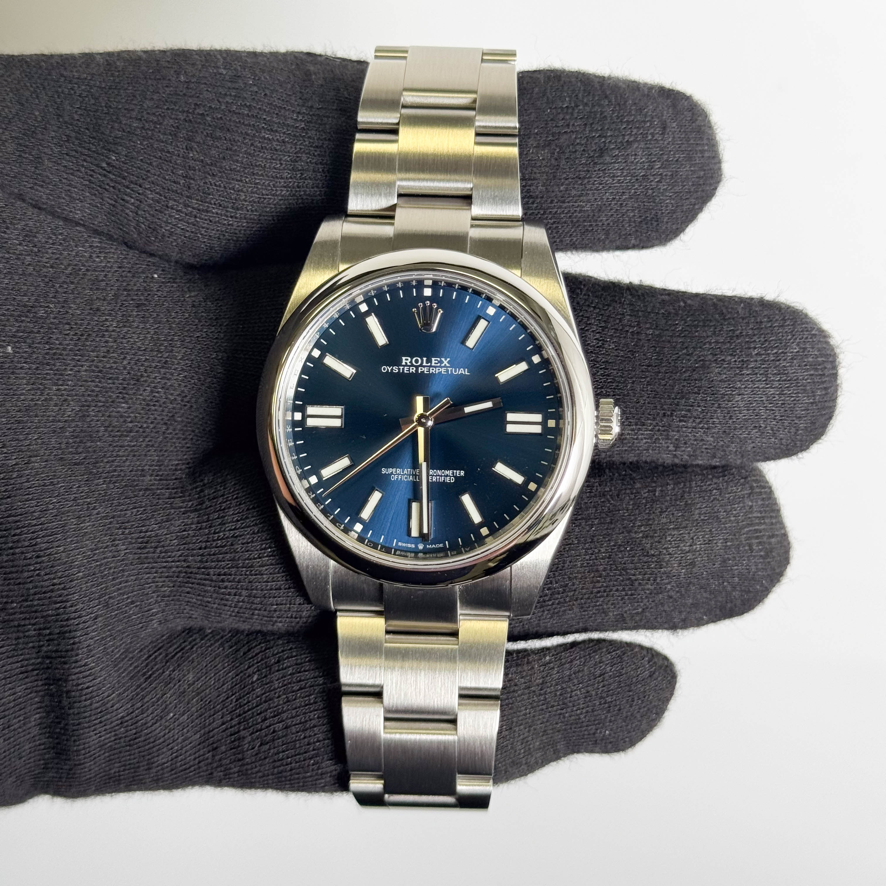 Rolex Oyster Perpetual 41mm Blue Dial Watch Ref# 124300