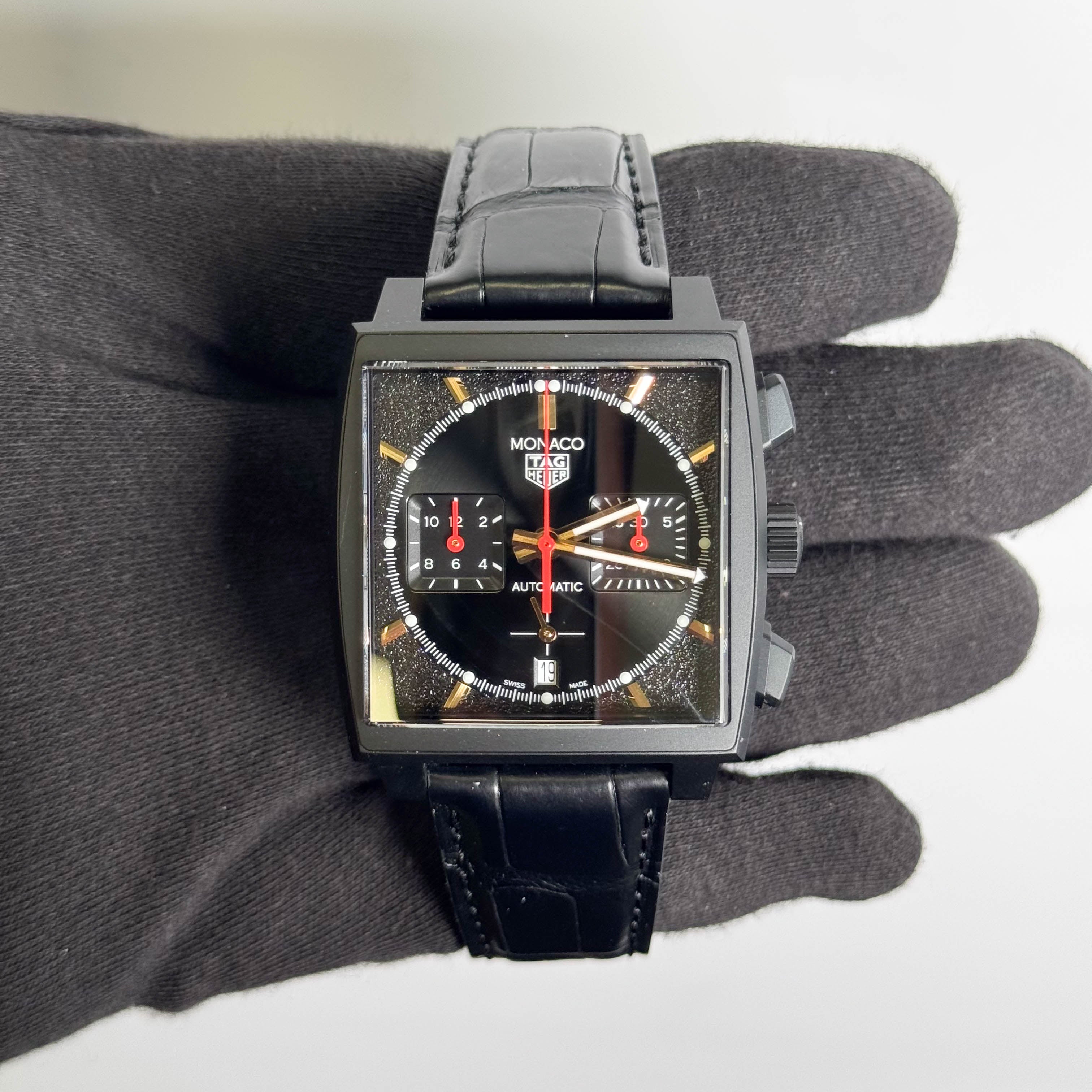 Tag Heuer Monaco 39mm Black Dial Watch Ref# CBL2180.FC6497