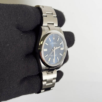 Rolex Oyster Perpetual 41mm Blue Dial Watch Ref# 124300