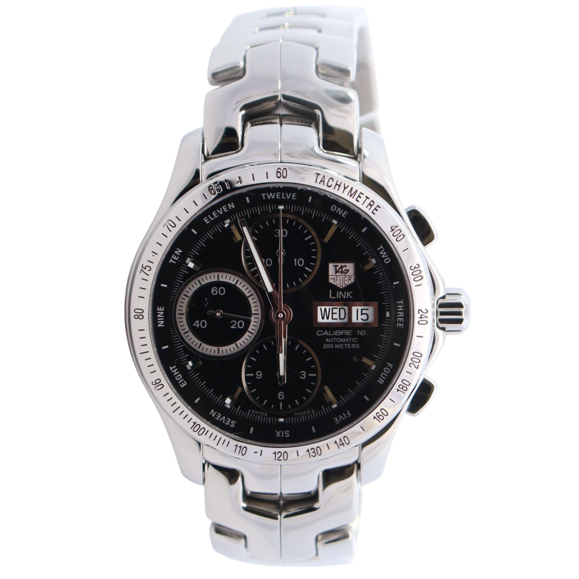 Tag Heuer Link Calibre 16 42mm Black Dial Watch Ref# CJF211A.BA0594 - Happy Jewelers Fine Jewelry Lifetime Warranty