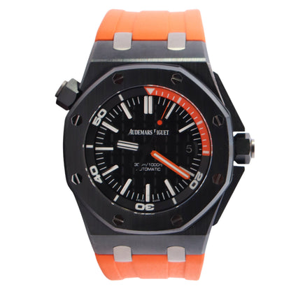 Audemars Piguet Royal Oak 42mm Black Dial Watch Ref# 15707CE.OO.A002CA.01 - Happy Jewelers Fine Jewelry Lifetime Warranty