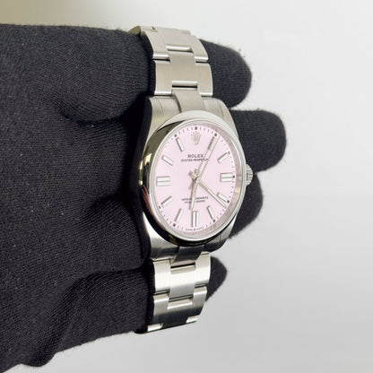 Rolex Oyster Perpetual 41mm Pink Dial Watch Ref# 134300