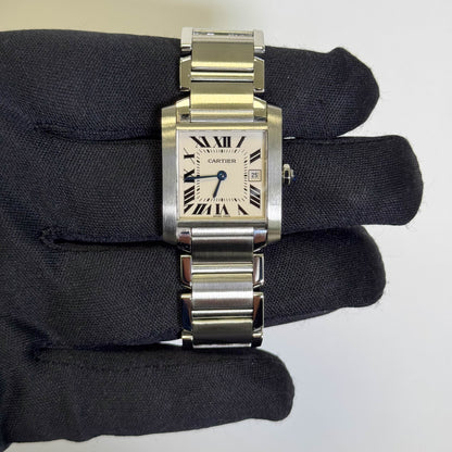 Cartier Tank 25mm White Dial Watch Ref# W51011Q3