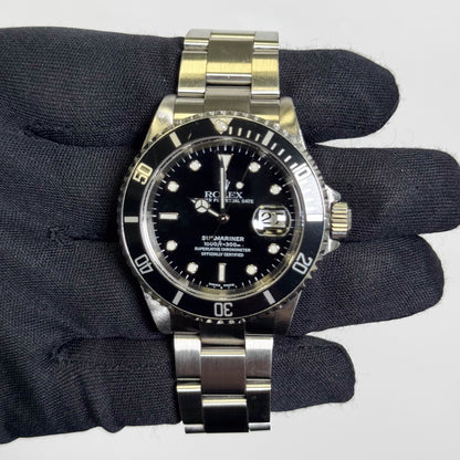 Rolex Submariner Stainless Steel 40mm Black Dial Watch Ref# 16610 - Happy Jewelers Fine Jewelry Lifetime Warranty