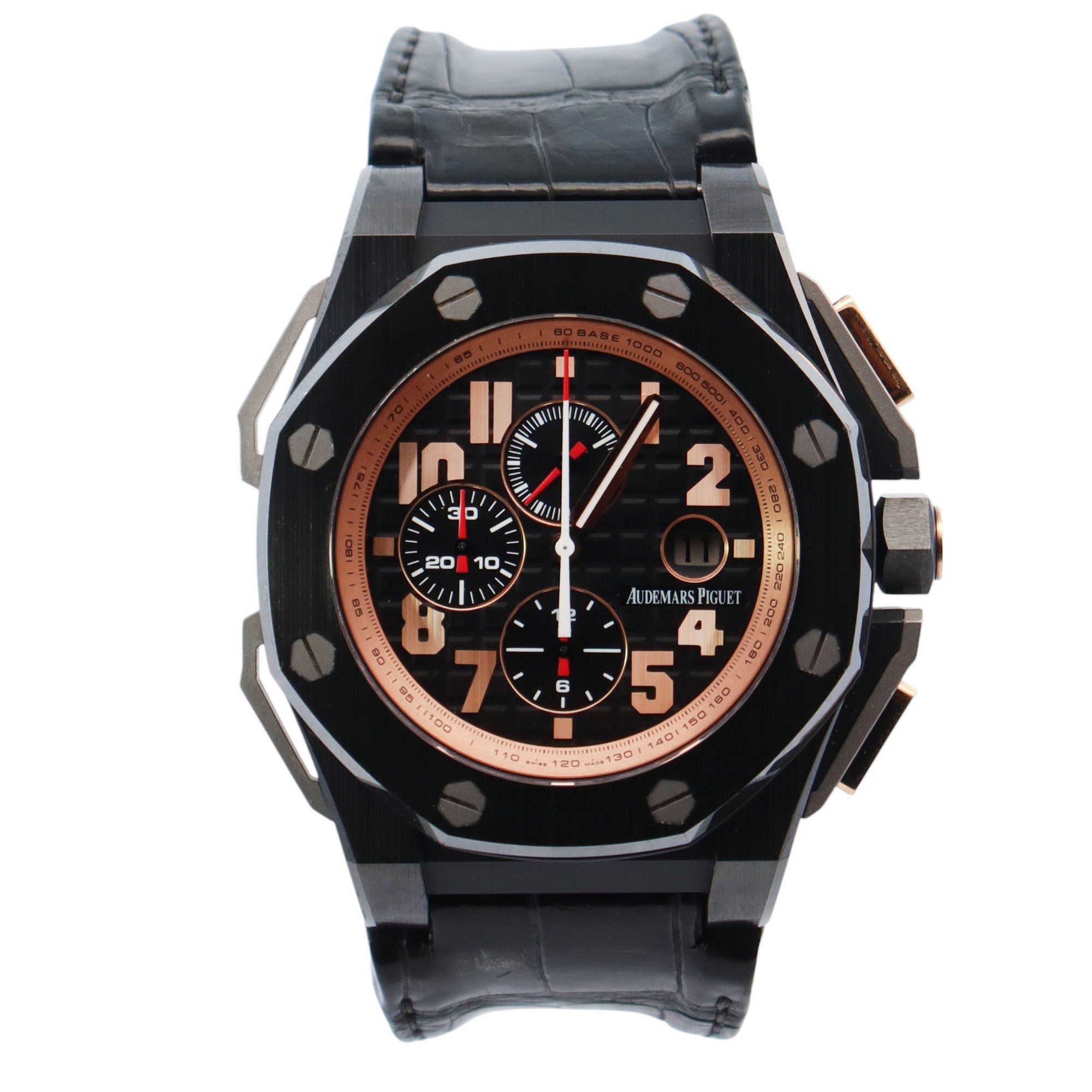 Audemars Piguet Royal Oak 48mm Black Dial Watch Ref# 26378IO.OO.A001KE.01 - Happy Jewelers Fine Jewelry Lifetime Warranty