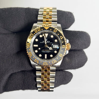 Rolex GMT-Master II Guinness 40mm Black Dial Watch Ref# 126713GRNR