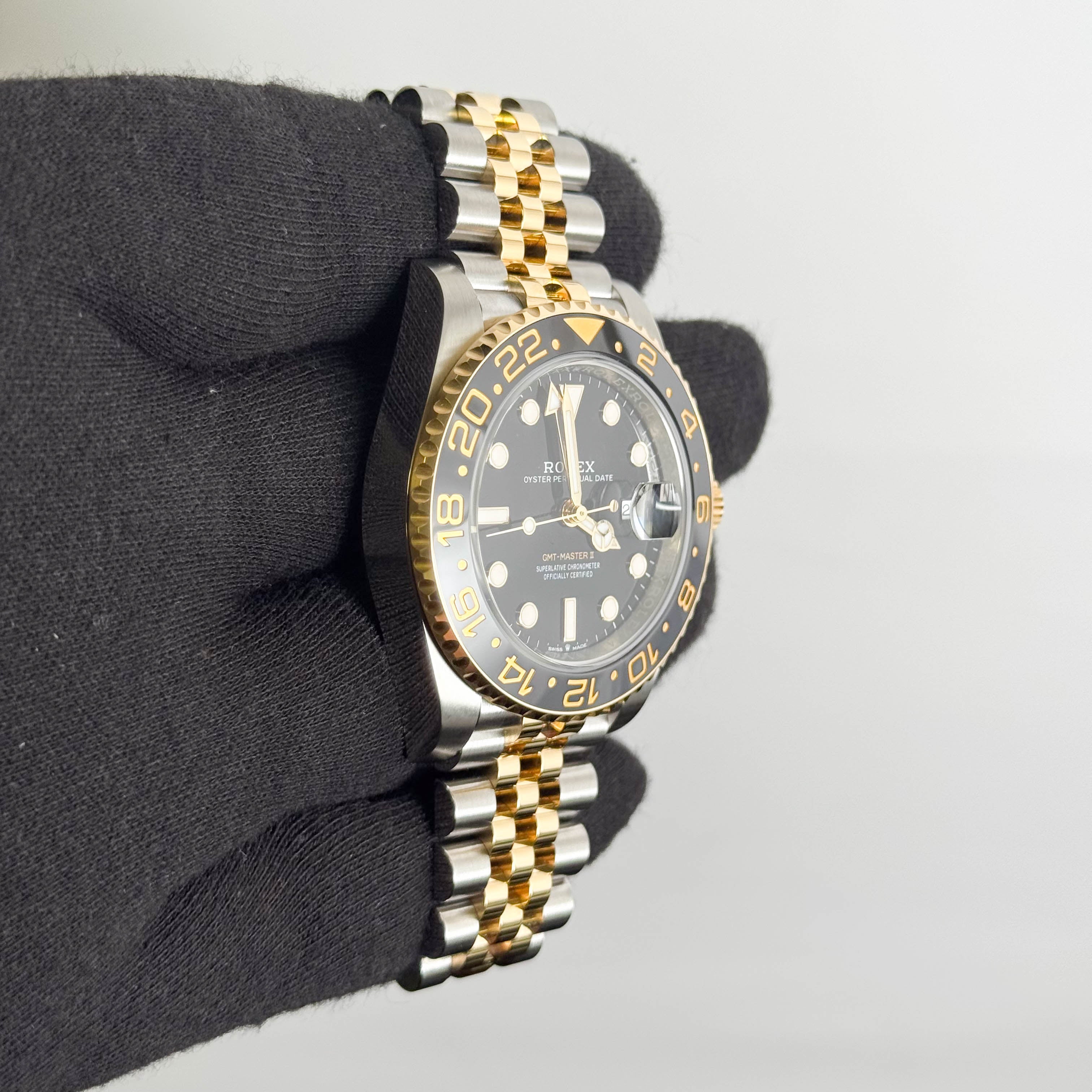 Rolex GMT-Master II Guinness 40mm Black Dial Watch Ref# 126713GRNR