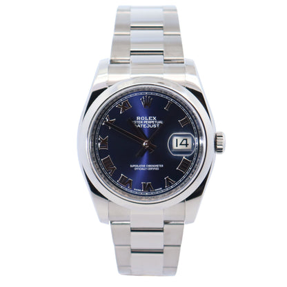 Rolex Datejust 36mm Blue Dial Watch Ref# 116200 - Happy Jewelers Fine Jewelry Lifetime Warranty