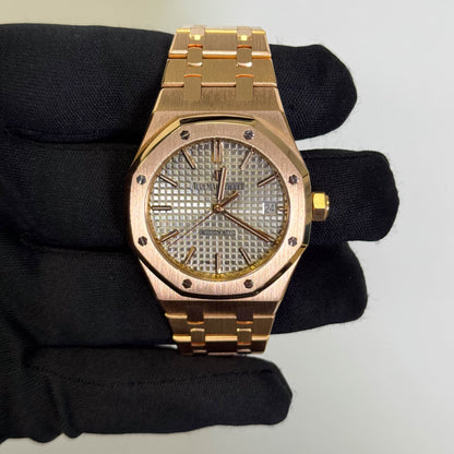 Audemars Piguet Royal Oak 37mm Silver Dial Watch Ref# 15450OR.OO.1256OR.01 - Happy Jewelers Fine Jewelry Lifetime Warranty