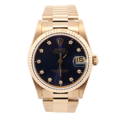 Rolex Datejust 31mm Blue Dial Watch Ref# 68278 - Happy Jewelers Fine Jewelry Lifetime Warranty