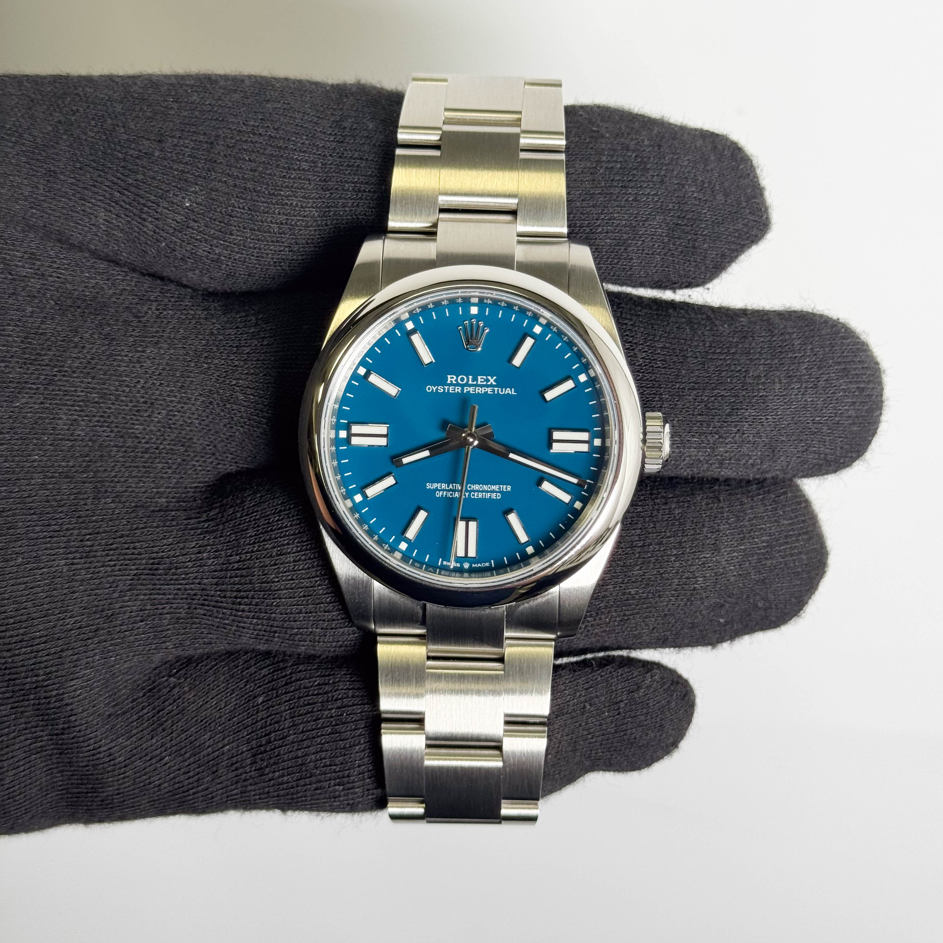 Rolex Oyster Perpetual 41mm Blue Dial Watch Ref# 134300