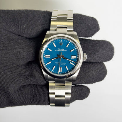 Rolex Oyster Perpetual 41mm Blue Dial Watch Ref# 134300