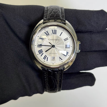 Cartier Cle De 40mm Silver Dial Watch Ref# WSCL0018