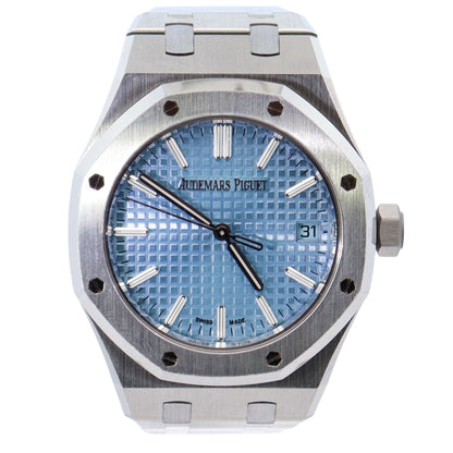 Audemars Piguet Royal Oak 37mm Blue Dial Watch Ref# 15550ST.OO.1356ST.04 - Happy Jewelers Fine Jewelry Lifetime Warranty