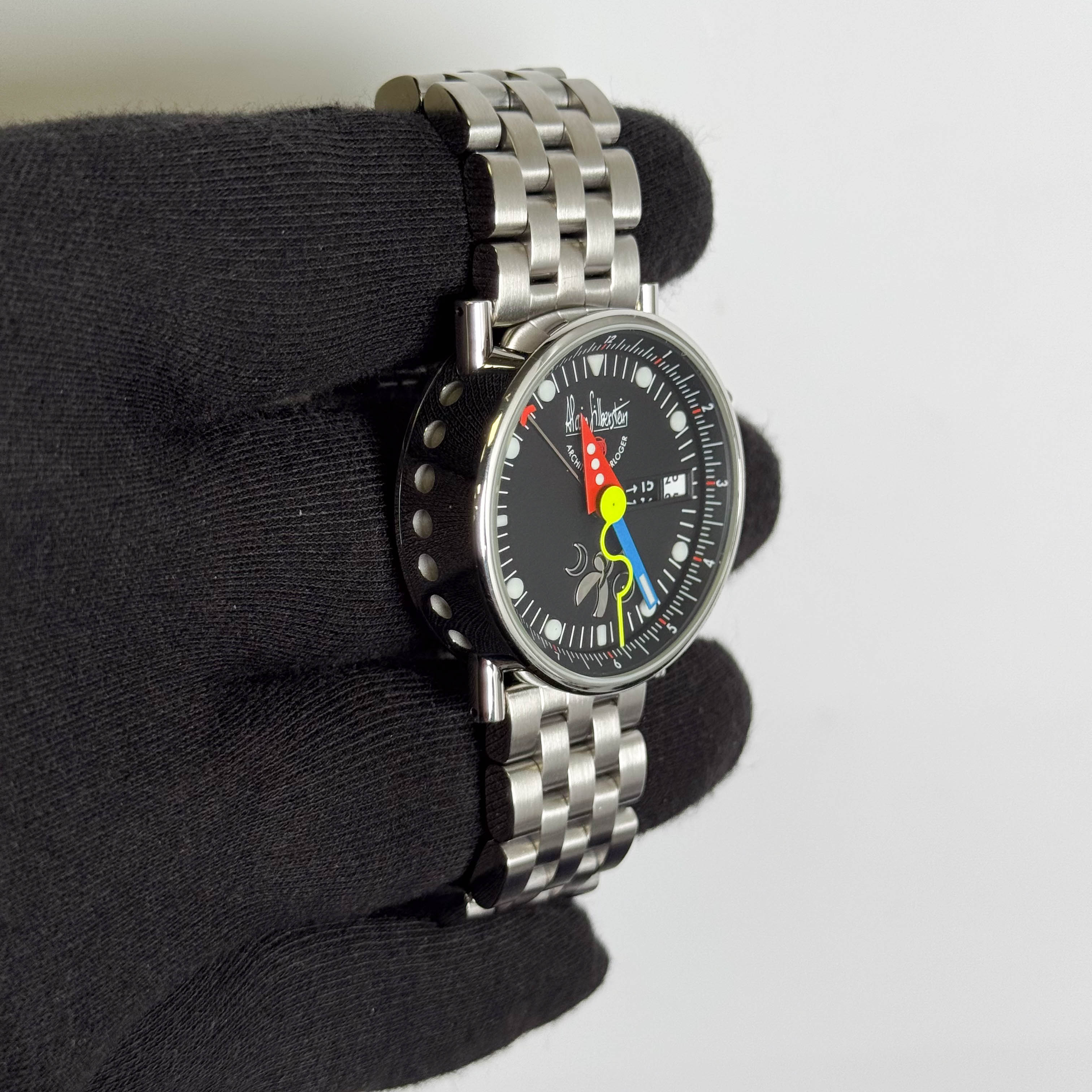 Alain Silberstein Le Revei 36mm Black Dial Watch Ref# 401-305