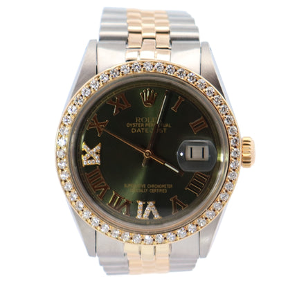 Rolex Datejust 36mm Green Dial Watch Ref# 1600 - Happy Jewelers Fine Jewelry Lifetime Warranty