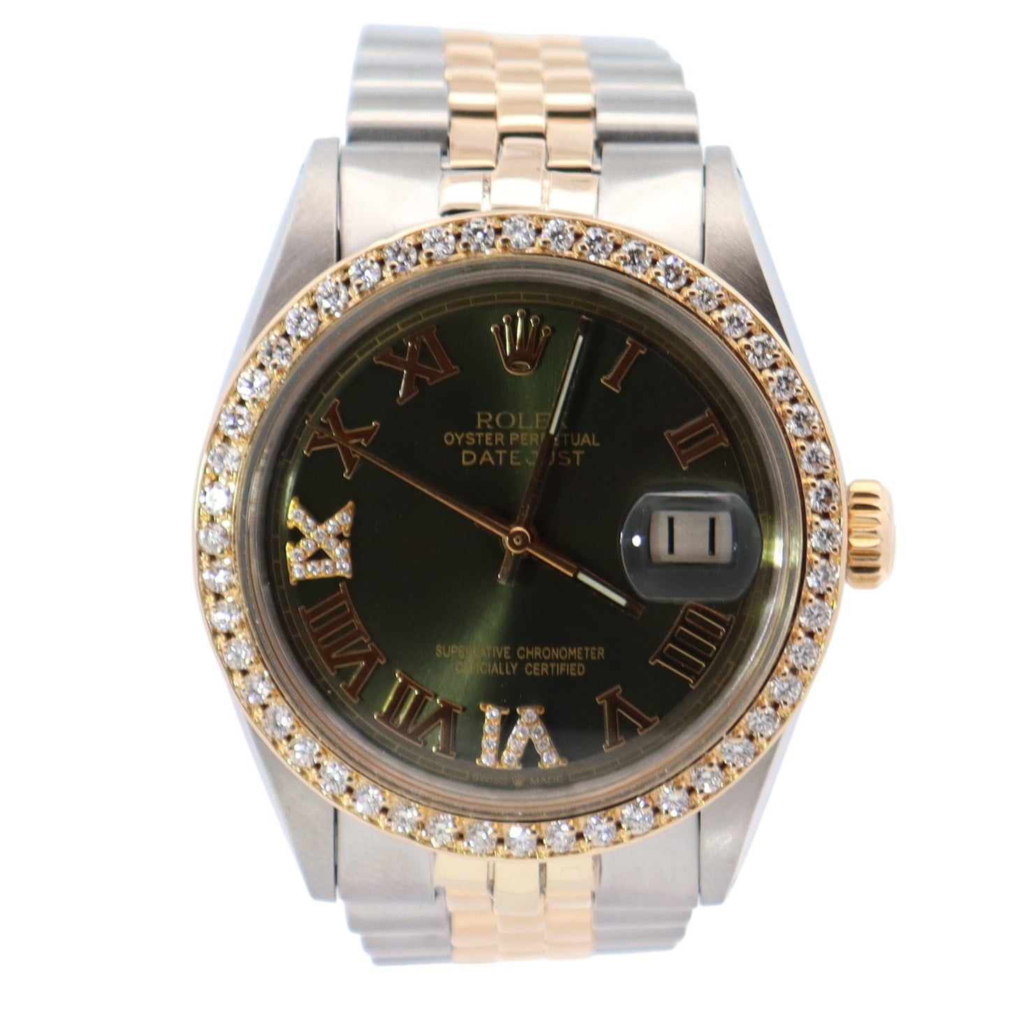 Rolex Datejust 36mm Green Dial Watch Ref# 1600