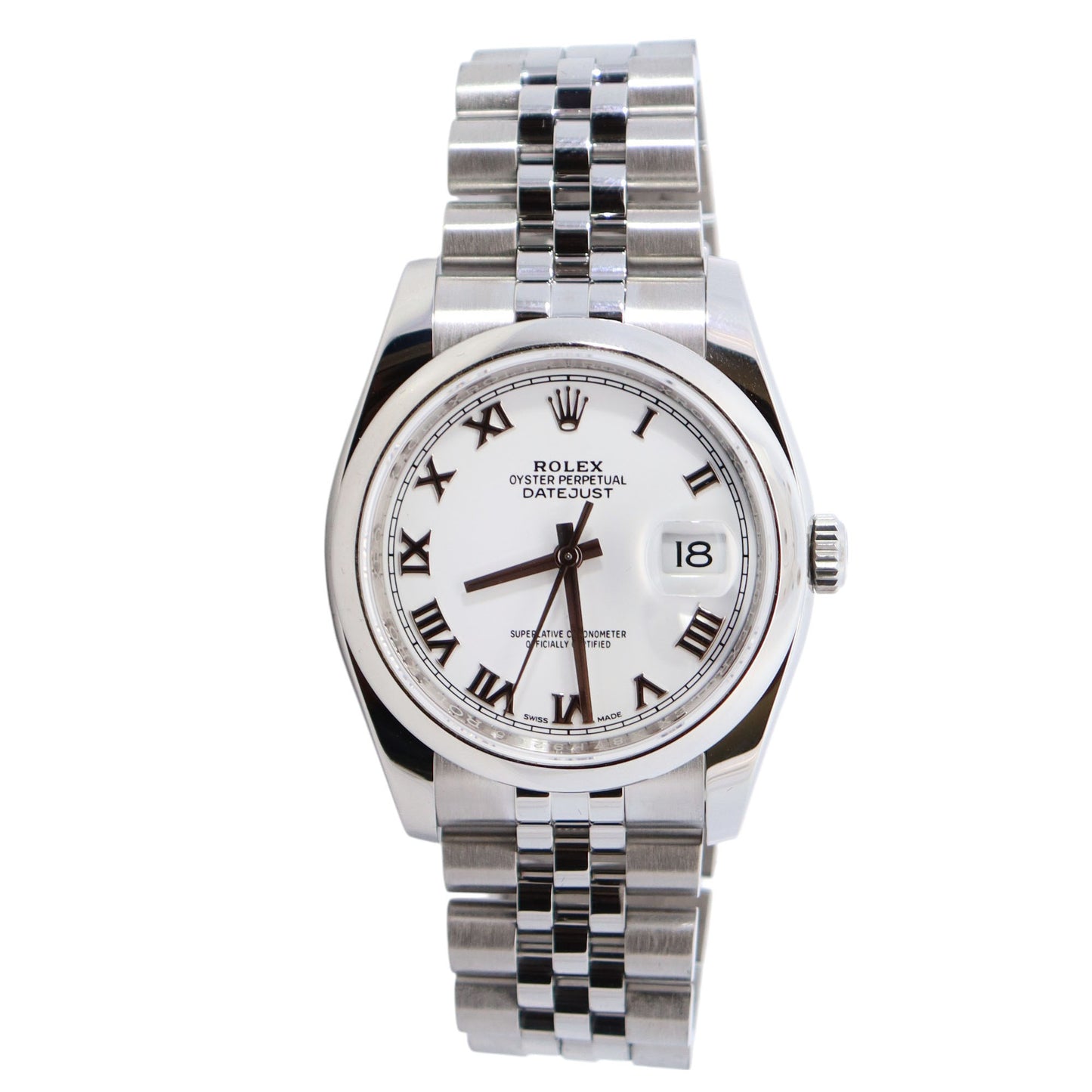 Rolex Datejust 36mm White Dial Watch Ref# 116200