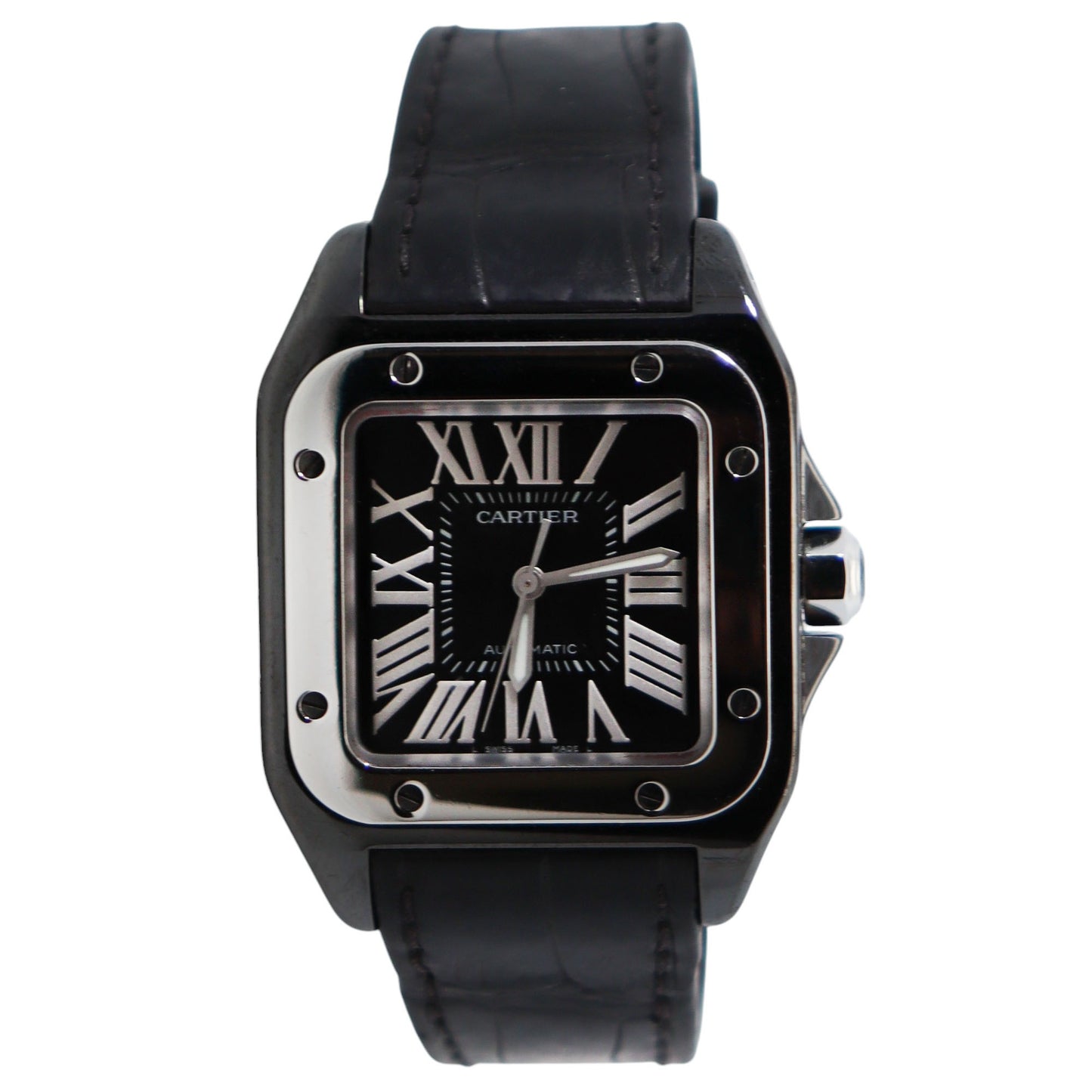 Cartier Santos 33mm Black Dial Watch Ref# W2020008