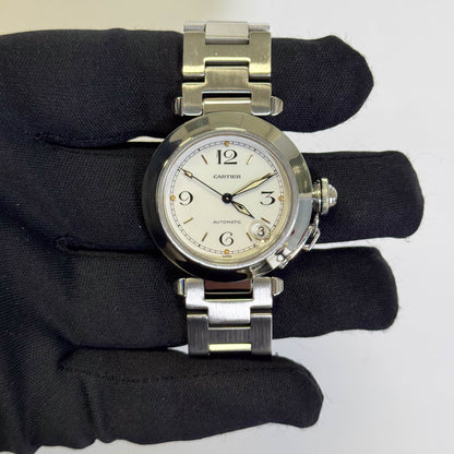 Cartier Pasha 35mm White Dial Watch Ref# W31015M7
