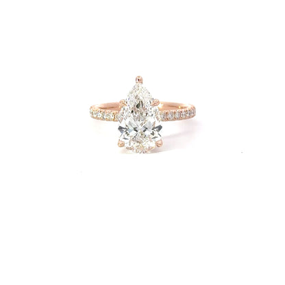 3.08 Carat Pear Lab Grown Diamond Engagement Ring - Happy Jewelers Fine Jewelry Lifetime Warranty