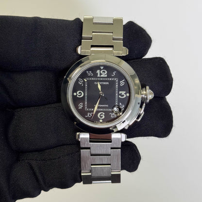 Cartier Pasha 35mm Black Dial Watch Ref# W31043M7
