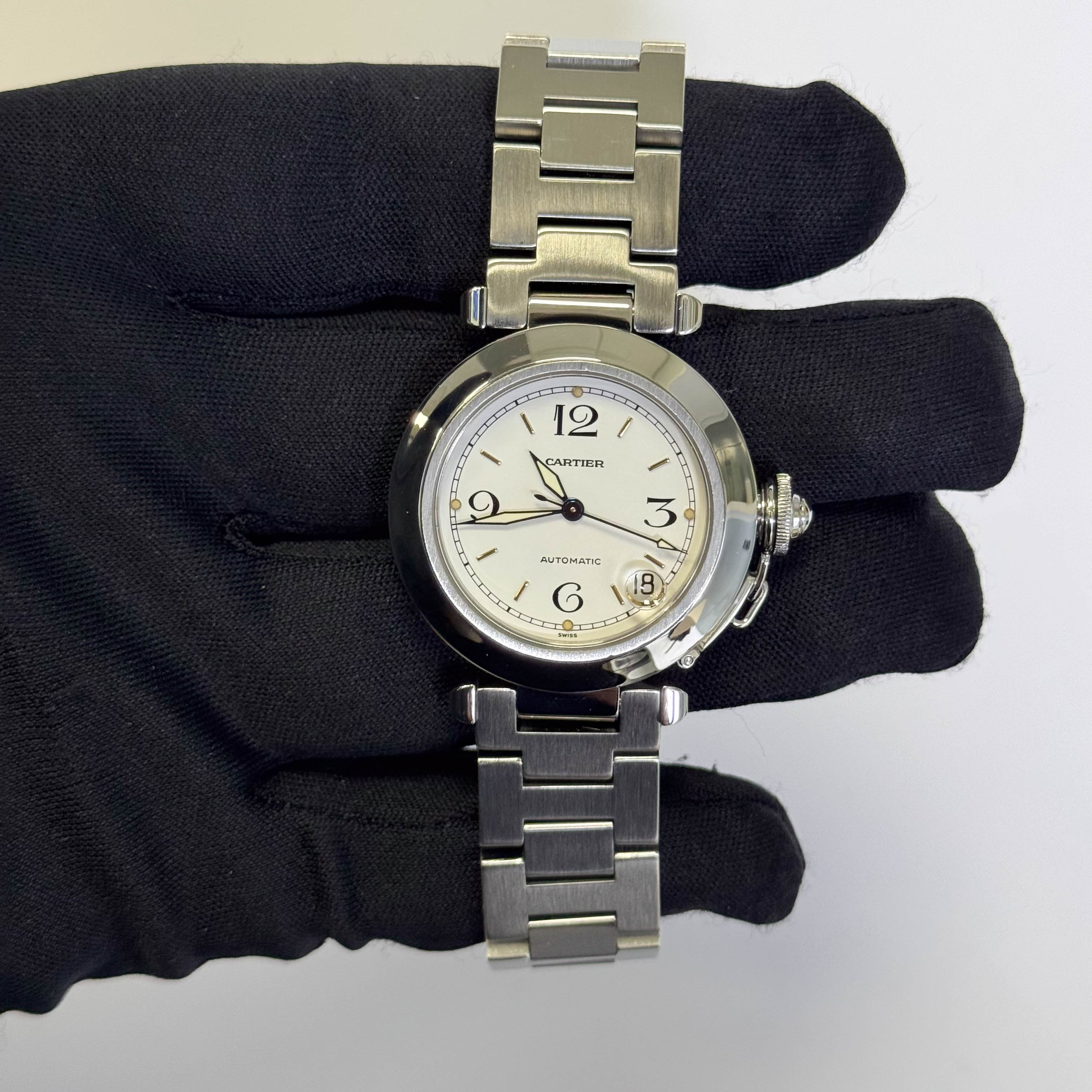 Cartier Pasha 35mm White Dial Watch Ref# W31015M7