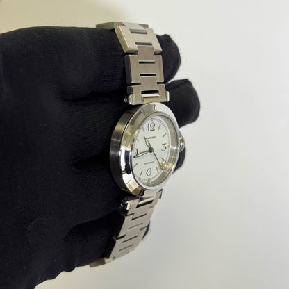 Cartier Pasha 35mm White Dial Watch Ref# W31015M7