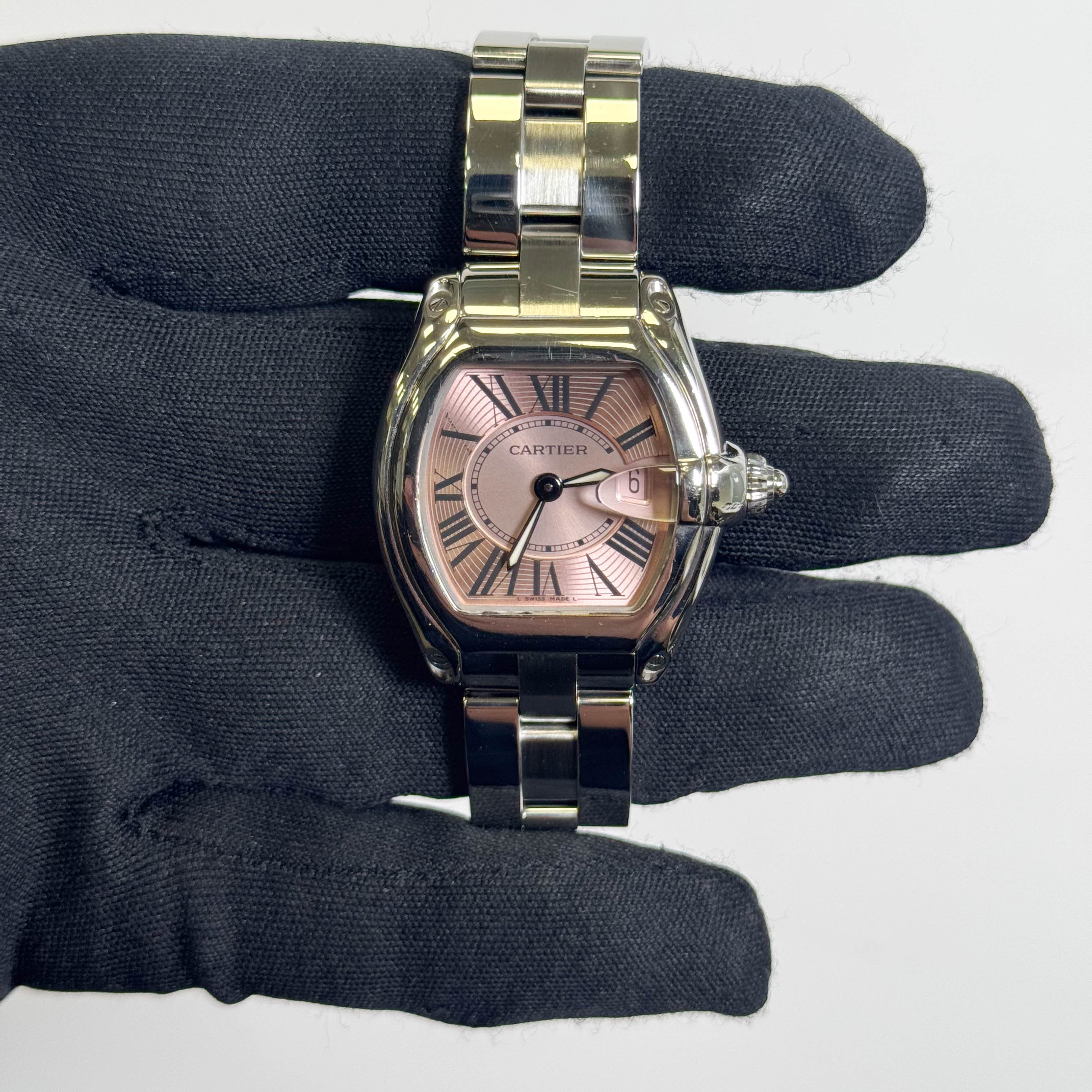 yamato様　Cartier ロードスターSM 文字盤ピンク カルティエ レディース ロードスターSM ピンクローマン - 腕時計専門店