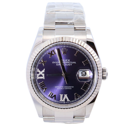 Rolex Datejust 36mm Purple Dial Watch Ref# 126234 - Happy Jewelers Fine Jewelry Lifetime Warranty