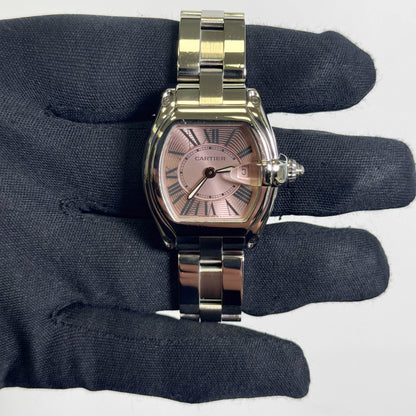 Cartier Roadster Stainless Steel 36x30mm Pink Dial Watch Ref# W62017V3 - Happy Jewelers Fine Jewelry Lifetime Warranty