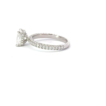 1.62 Carat Radiant Lab Diamond Engagement Ring with 3D Band and Hidden Halo - Happy Jewelers Fine Jewelry Lifetime Warranty